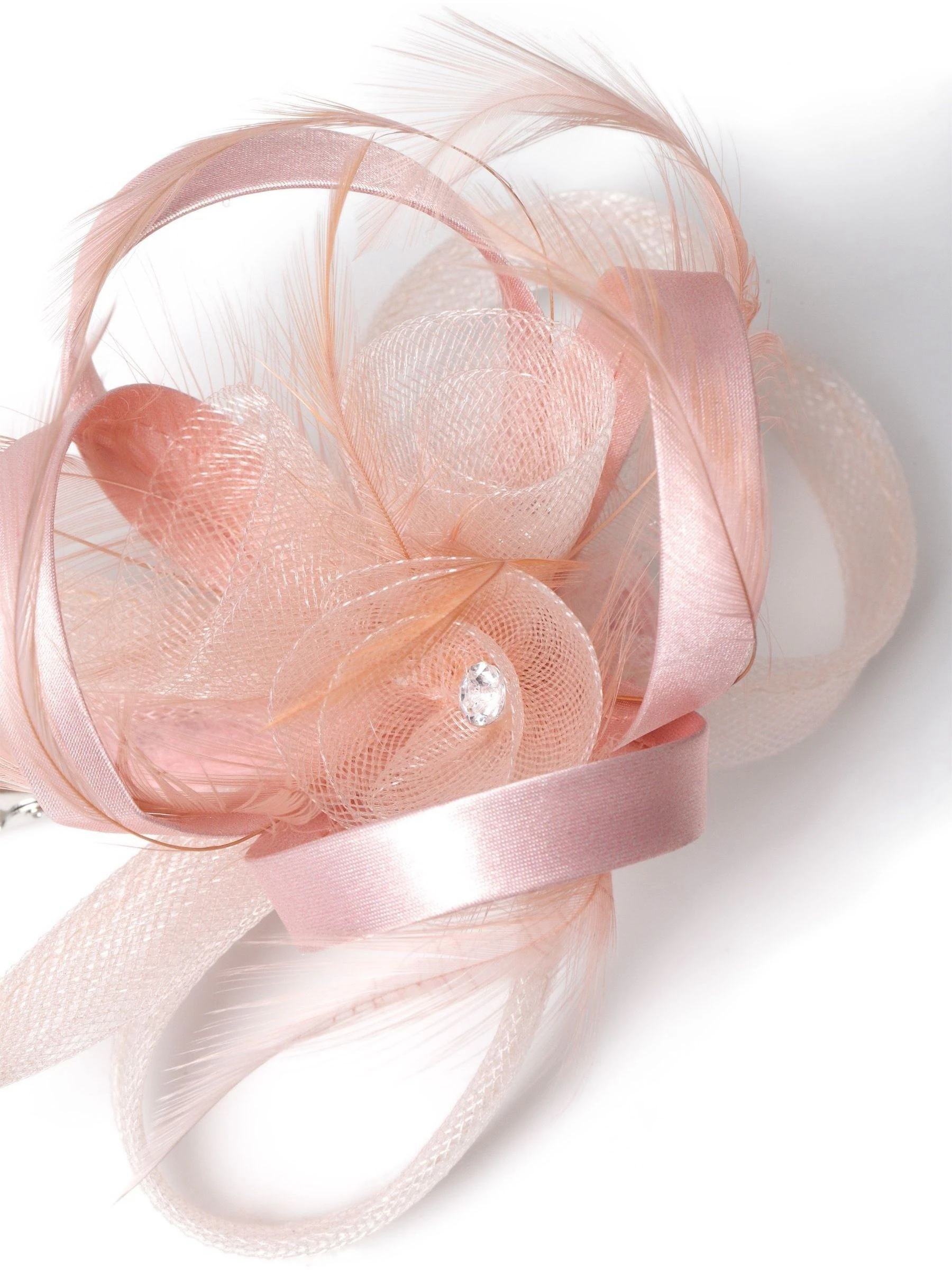 Aela Blush Pink Rose Fascinator Clip