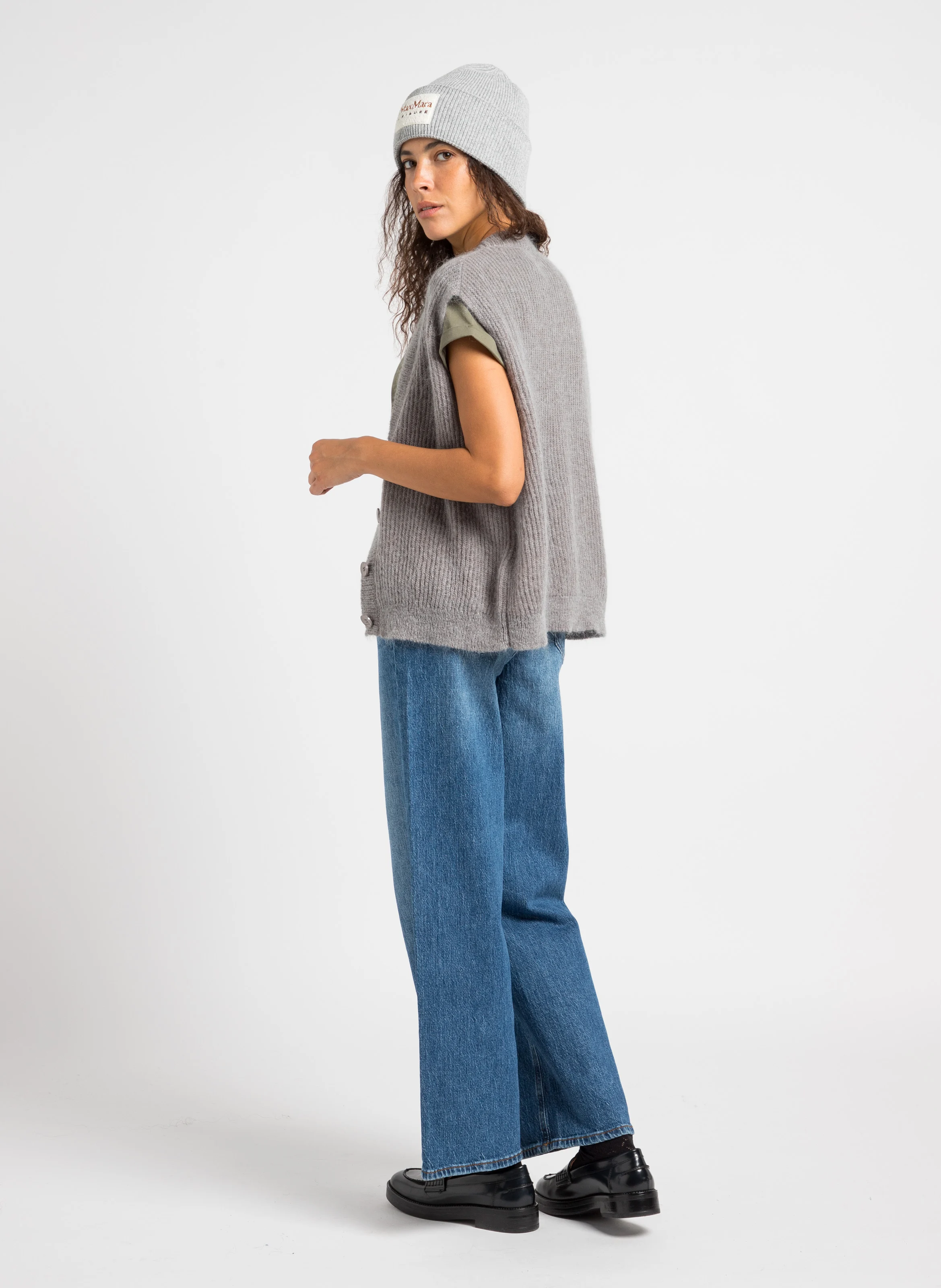 FREYA - Jean droit en coton mélangé| Bleu