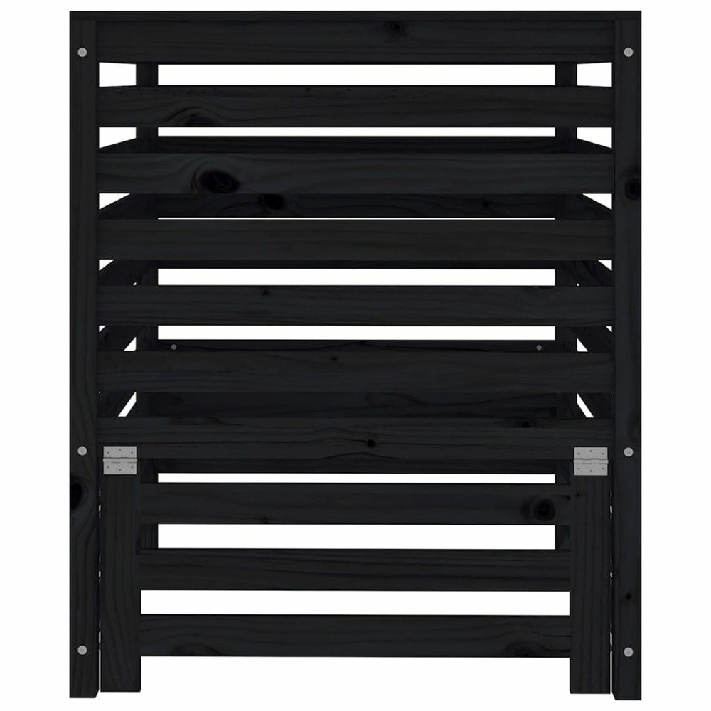 Composteur noir 82,5x82,5x99,5 cm bois massif de pin