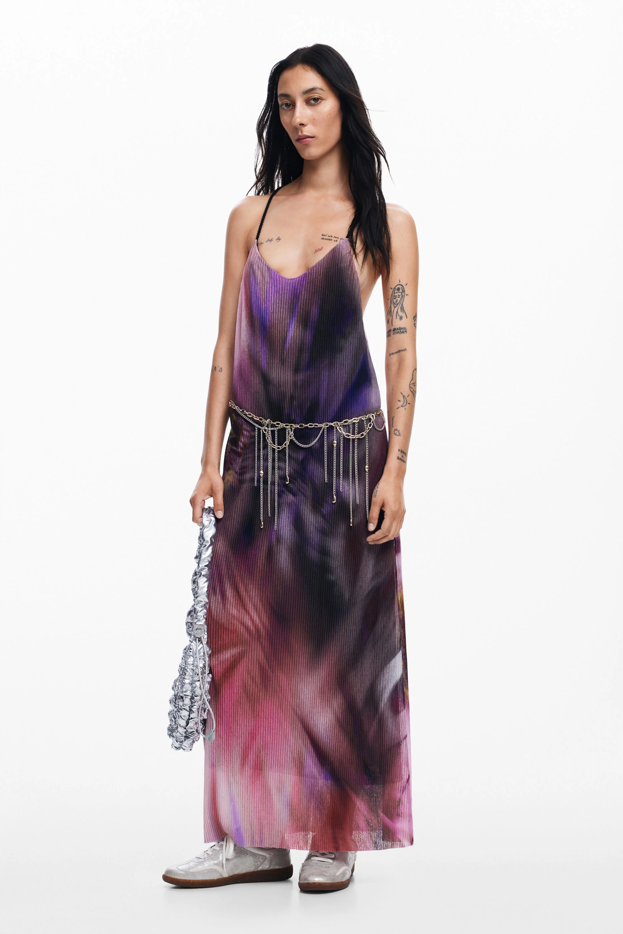 Vestido plisado estampado floral