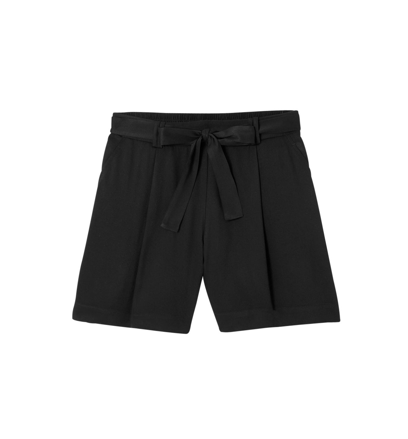 Short taille haute uni Femme - Noir