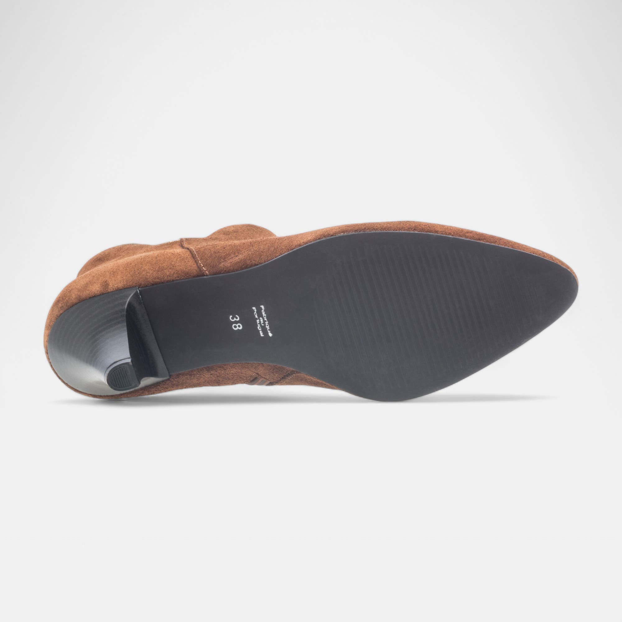 Bottines à talon Femme en cuir camel