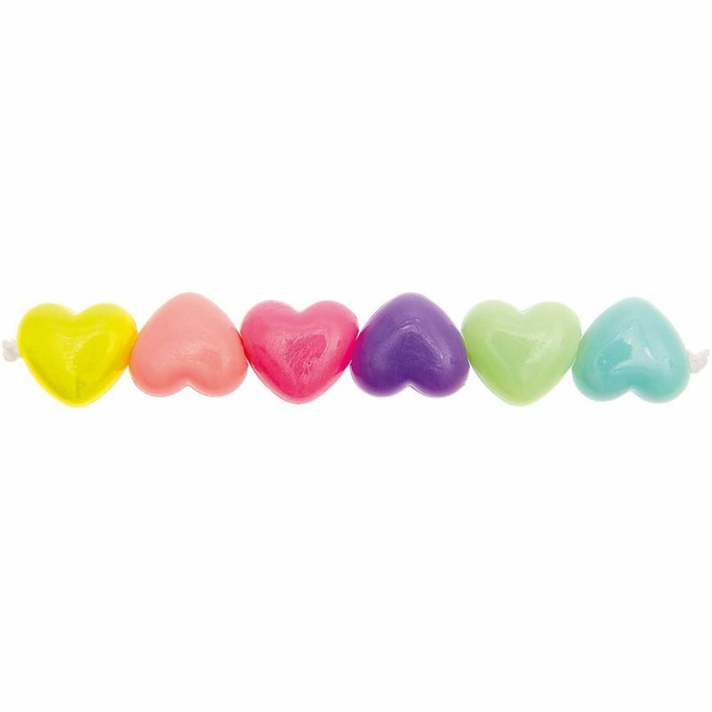 10 perles cœur 18 mm - pastel