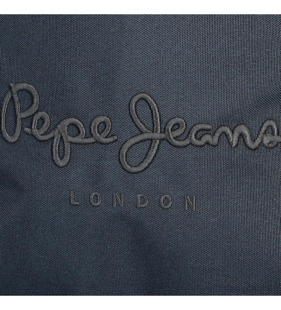 Mochila Pepe Jeans Cromwell de 44 cm com rodinhas pretas