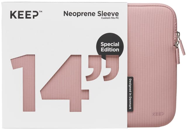 KEEP 14″ bærbar computer sleeve i neopren/tekstil (Rose Elegance)