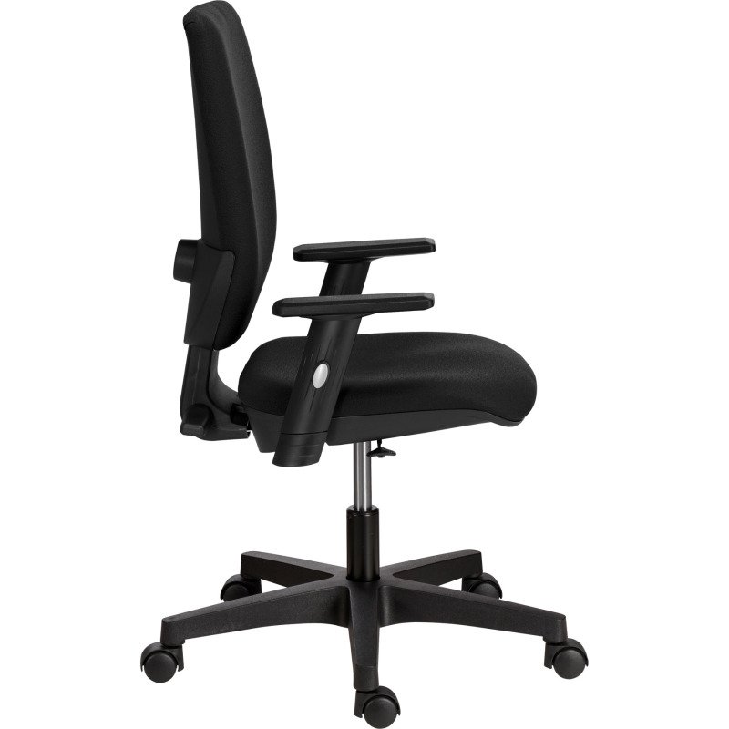 Chaise de bureau NAO tissu - dossier réglable en hauteur - avec ou sans accoudoirs - Mécanisme Contact permanent- Pieds noirs