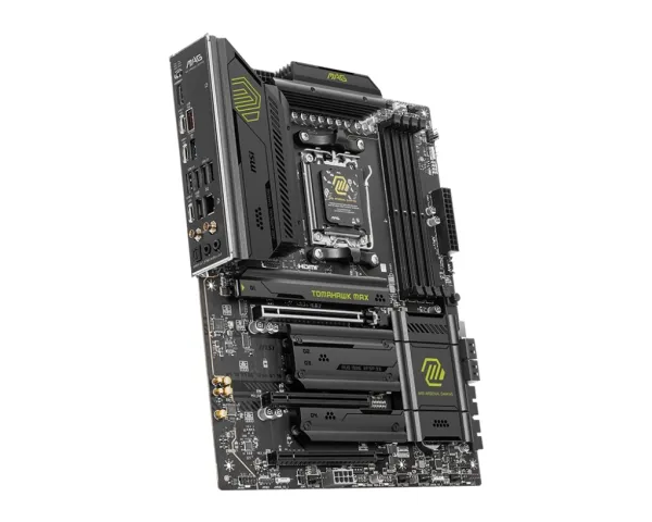 MSI MAG B850 TOMAHAWK MAX WIFI - Bundkort - ATX - Socket AM5 - AMD B850 Chipset - USB-C 3.2 Gen 2x2, USB-C 3.2 Gen2, USB 3.2 Gen 1, USB 3.2 Gen 2 - 5 Gigabit Ethernet, Wi-Fi 7, Bluetooth - onboard grafik (CPU påkrævet) - HD Audio (8-kanaler)