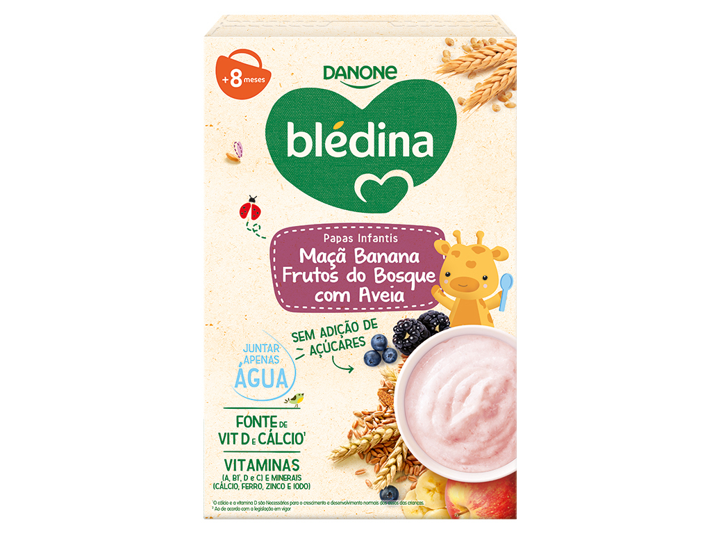 FARINHA LÁCTEA BLEDINA MAÇA BANANA FRUTOS BOSQUE 200G