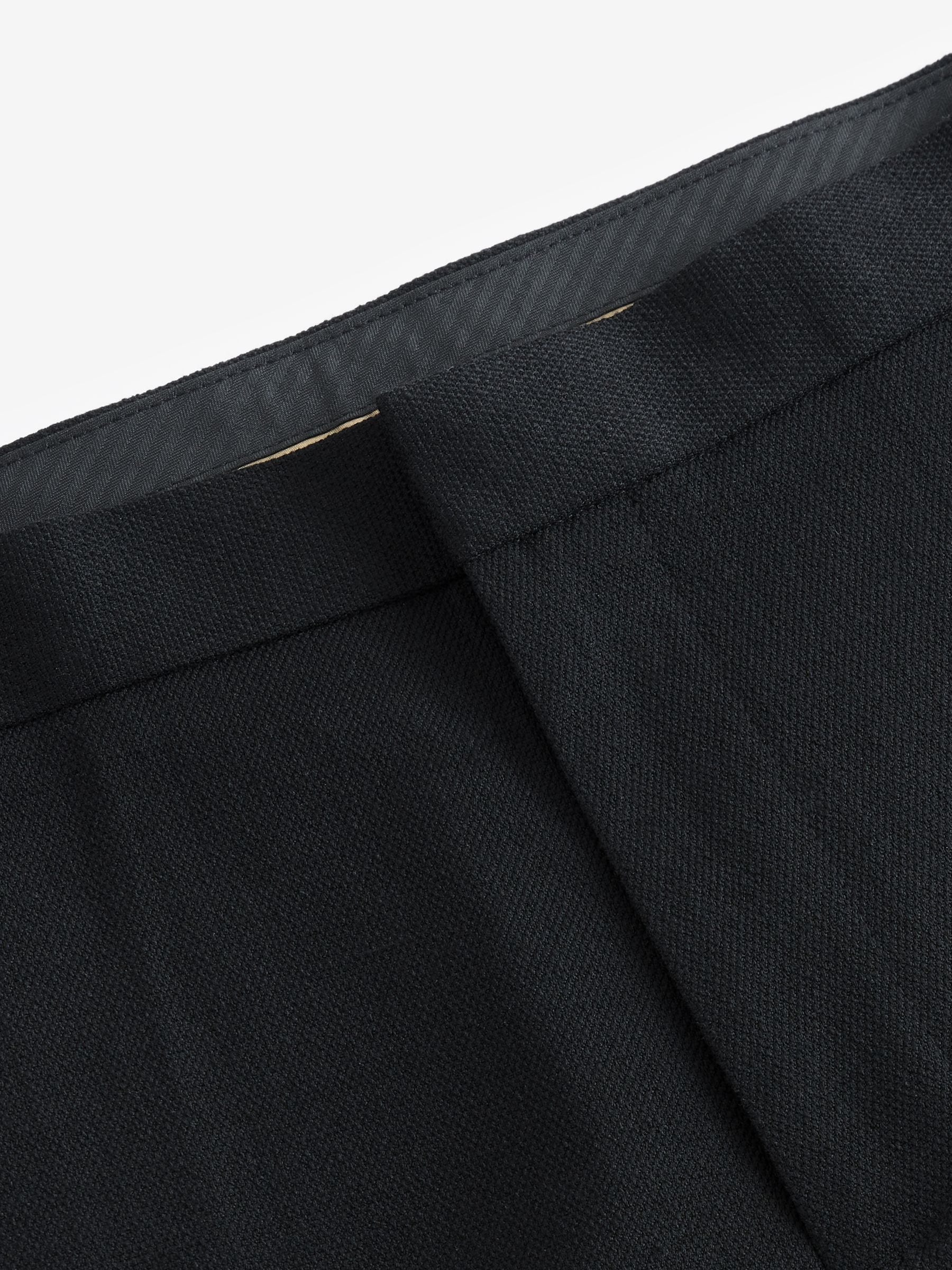 Zwart - Normale Pasvorm - Adjustable Tuxedo Trousers With Wool