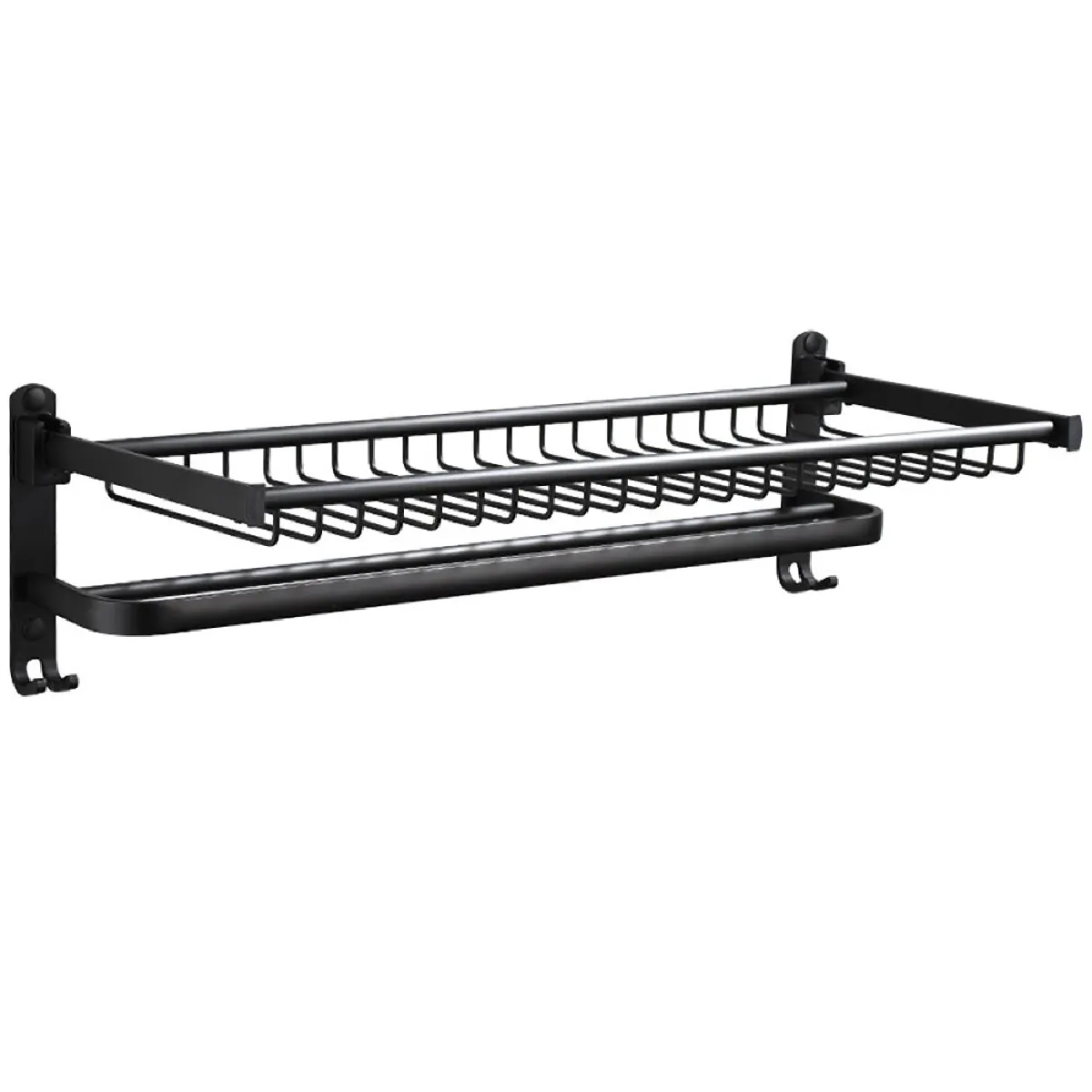 Porte-serviettes aluminium noir Universal - Pliante