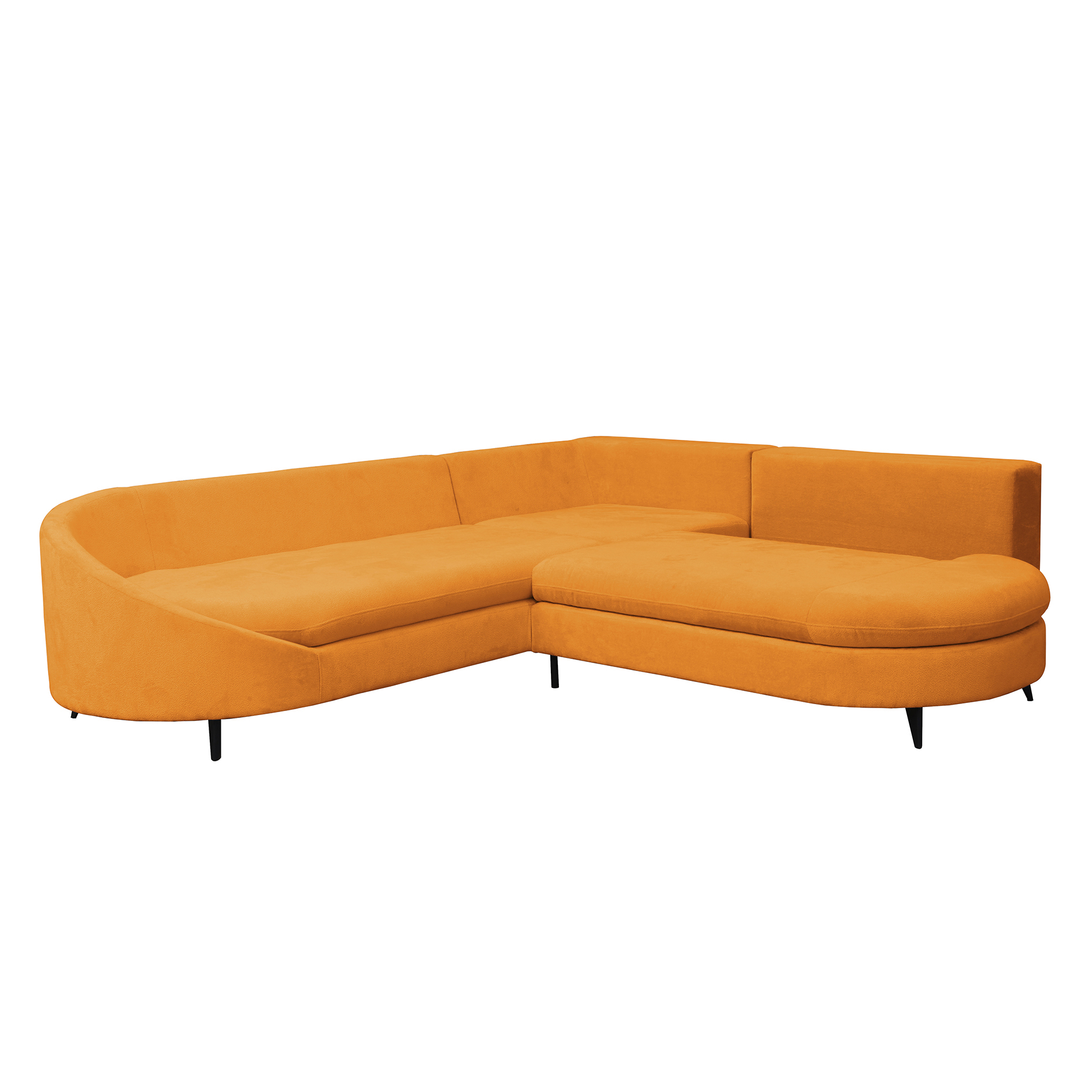 Ecksofa - inca gold - mit Liegefunktion und Staukasten - Ottomane rechts