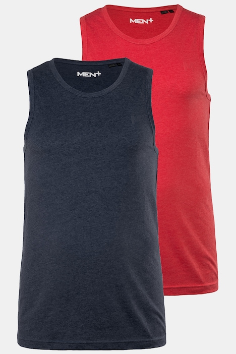 Men+ Tanktop, Basic, 2er-Pack, Rundhals, bis 8 XL