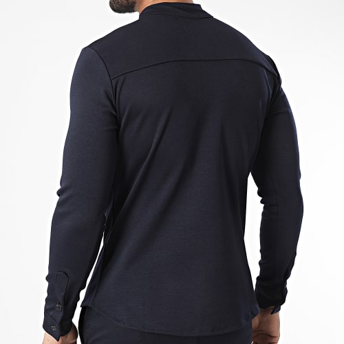 Ensemble Chemise Manches Longues Pantalon Bleu Marine