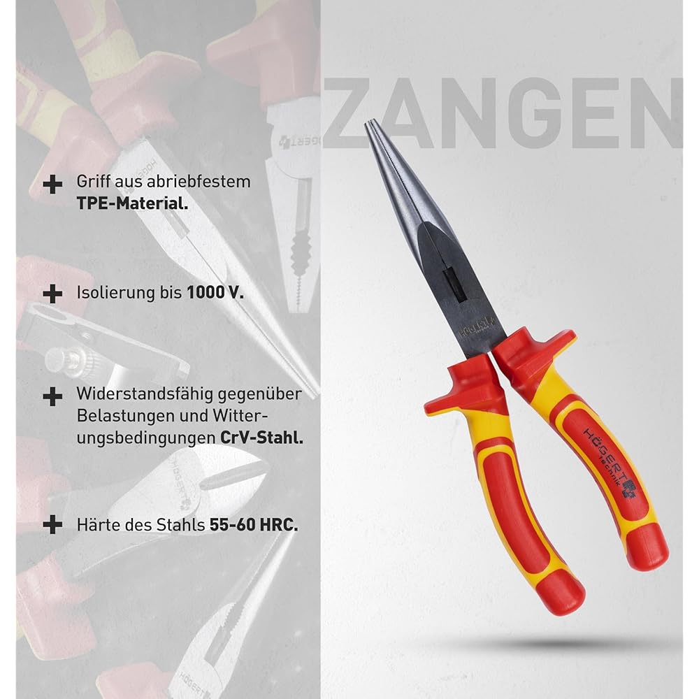 Högert Technik - Kit d'outils isolés 1000 V, 12 pièces | Kit d'outils électriciens | Coffret en plastique pratique : Bricolage