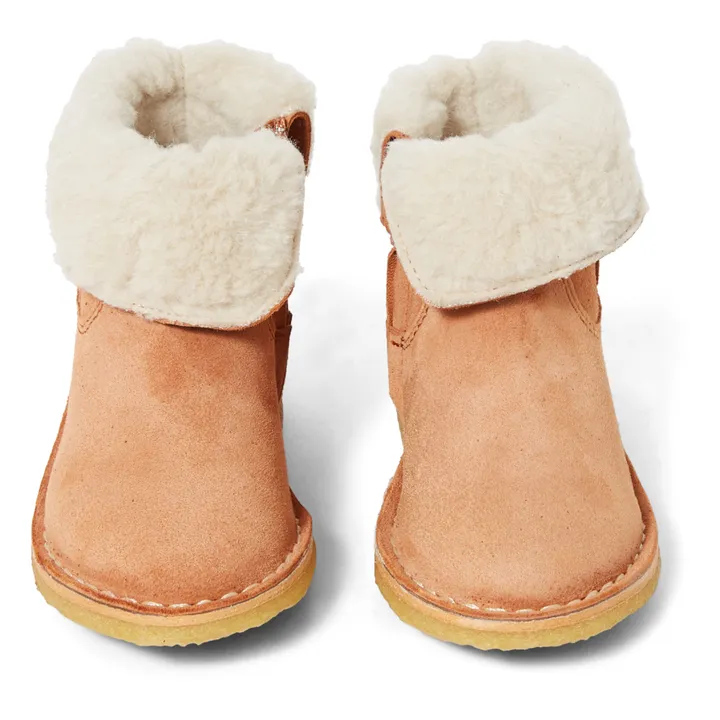 Emile et Ida Boots Cuir Fourrées Chowchow | Camel