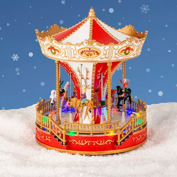 Carrousel lumineux et musical à piles D'antan