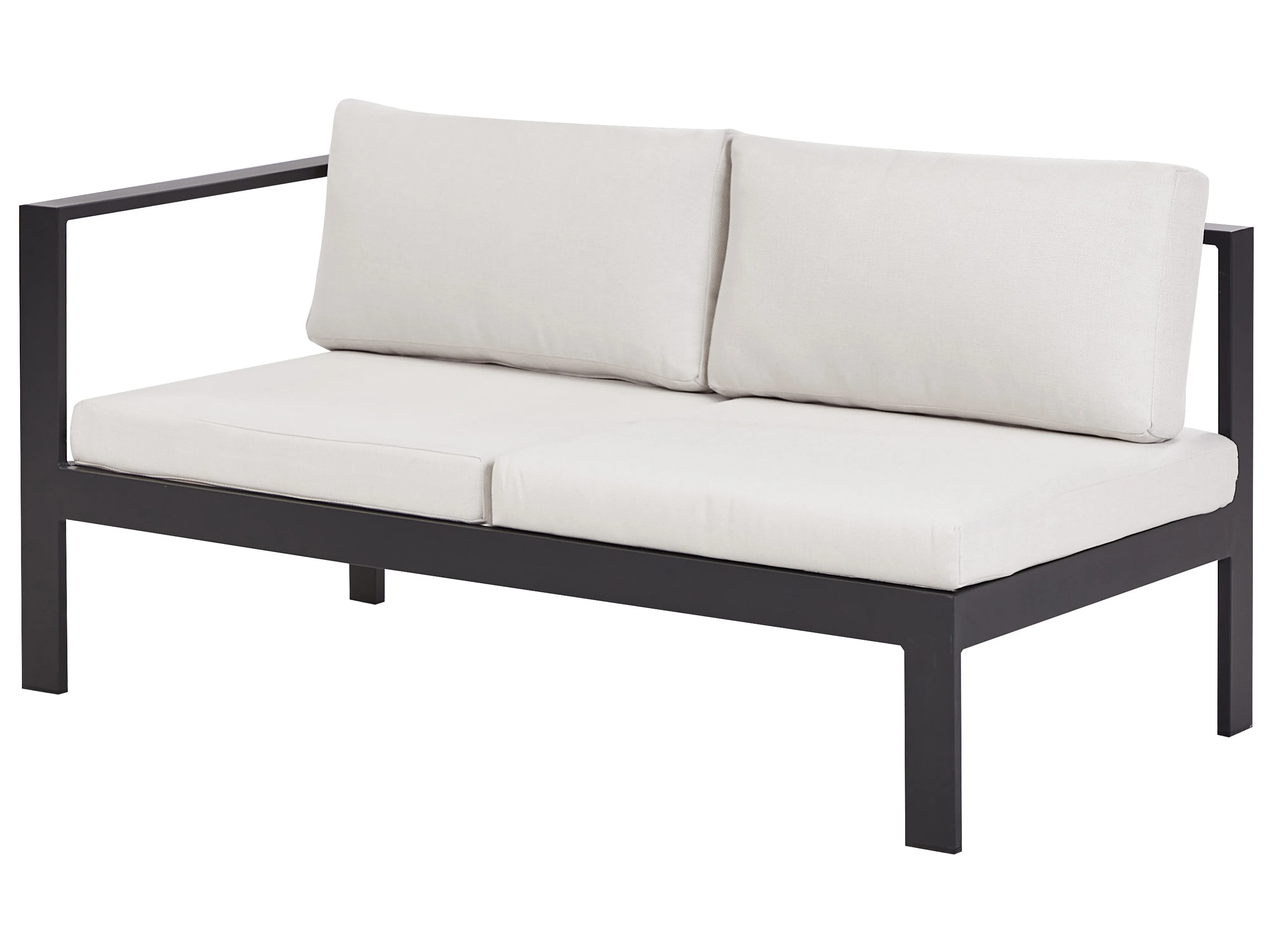 Tuin hoekloungeset met tafel 5-zits MESSINA linkszijdig Metaal Gebroken wit
