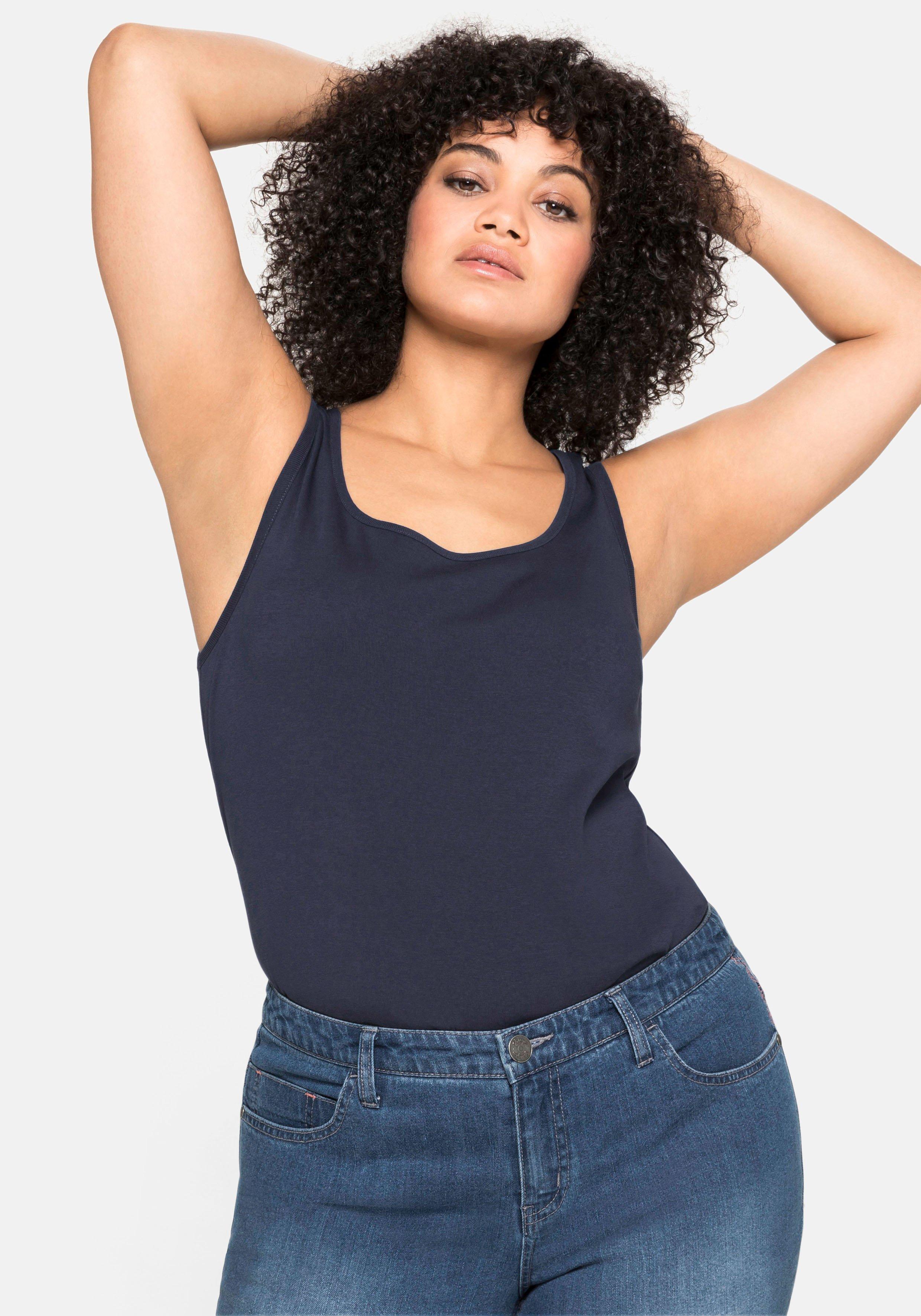 Tanktop aus Baumwolle, mit Rundhalsausschnitt