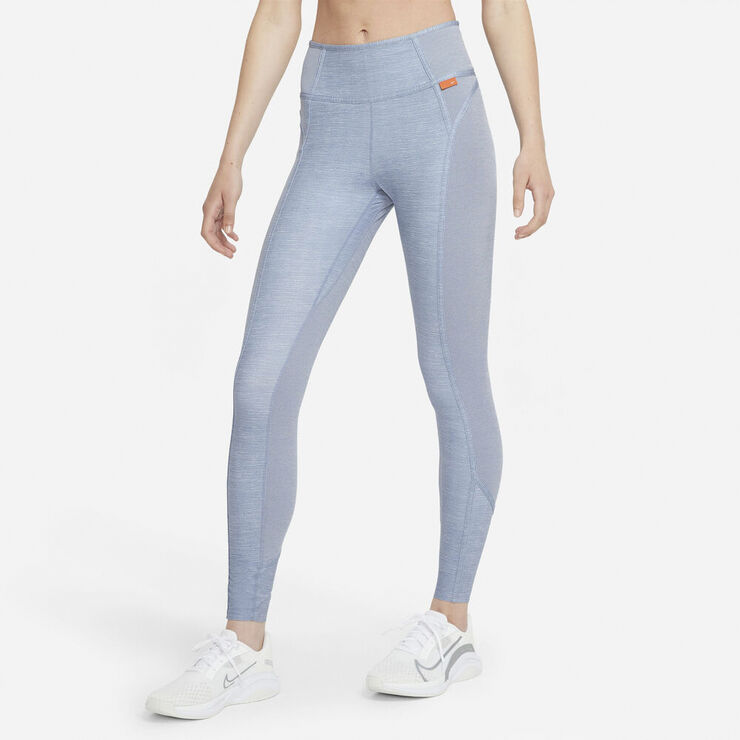 Nike Dri Fit One Luxe Mid Rise Traeningstights Blå