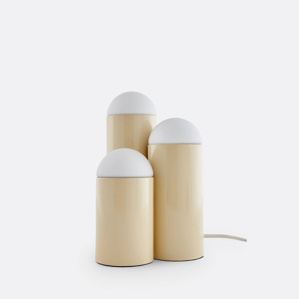 LA REDOUTE INTERIEURS<br>Candeeiro de mesa em ferro e opalina, Quillo