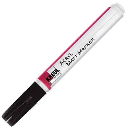 KREUL Acryl Matt Marker, medium, Rundspitze ca. 2 - 4 mm, schwarz