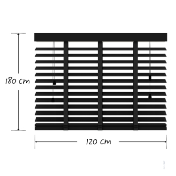 KARWEI houten jaloezie 50 mm matzwart (kleurnr. 947) 120x180 cm (bxh)