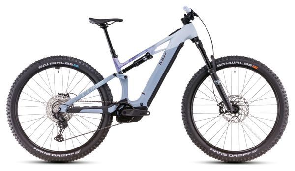VTT Électrique Tout-Suspendu Cube Stereo Hybrid One44 HPC Race 800 Shimano Deore XT 12V 800 Wh 27.5'' Bleu Pigeon Art 2025