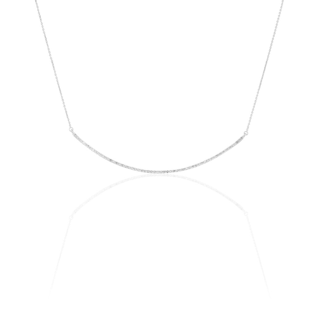 Collier Fanchette Or Blanc Diamant