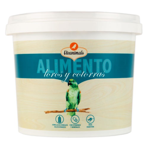 Alimentos Vivanimals para papagaios e periquitos.