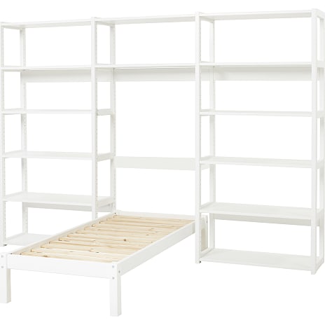 Hoppekids Storey reol med 14 hylder og seng 70x160 cm