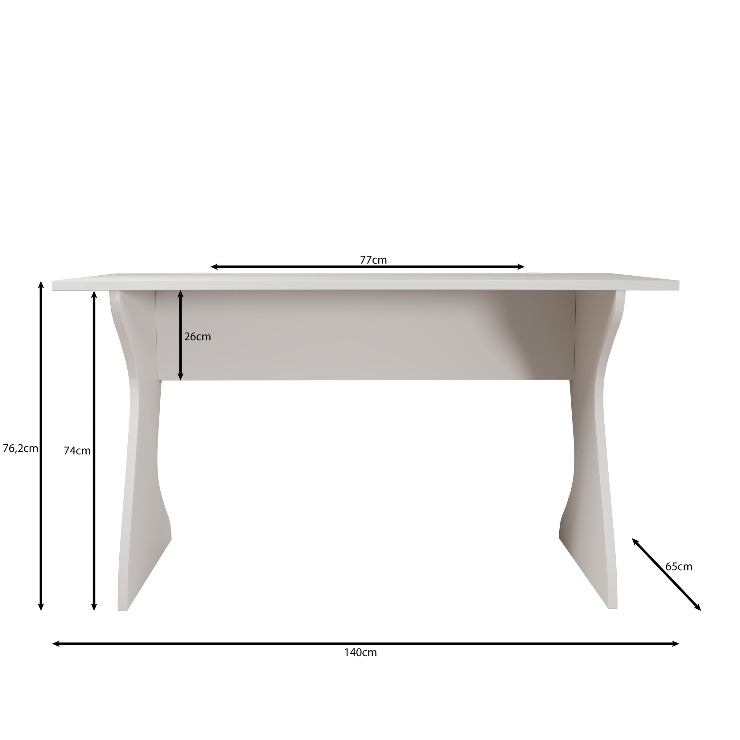 Unfold - Bureau - Wit - 140x65x76 cm