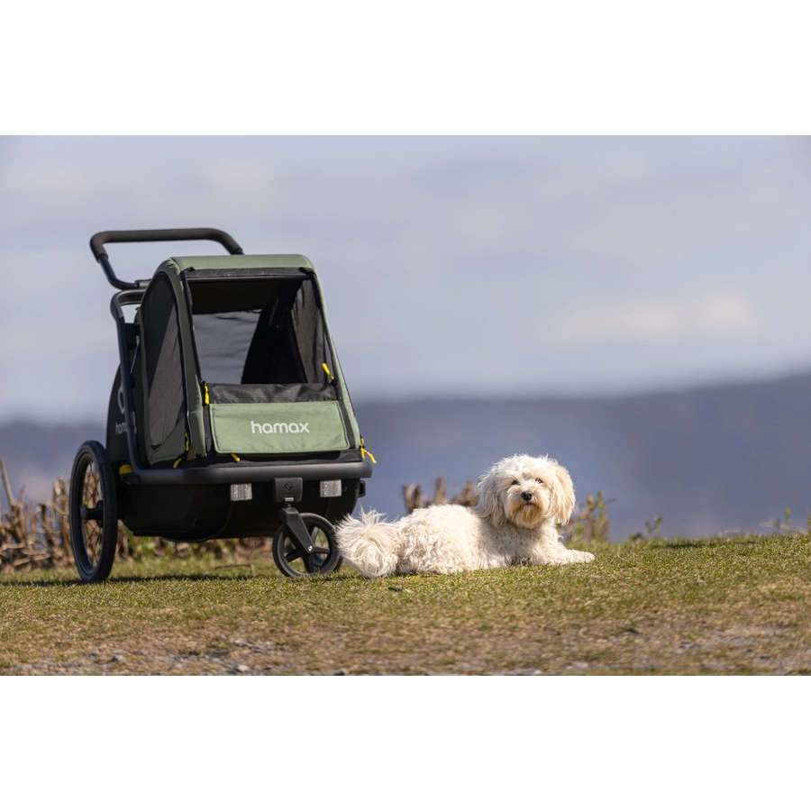 hamax Hundeanhänger Pluto M greenblack