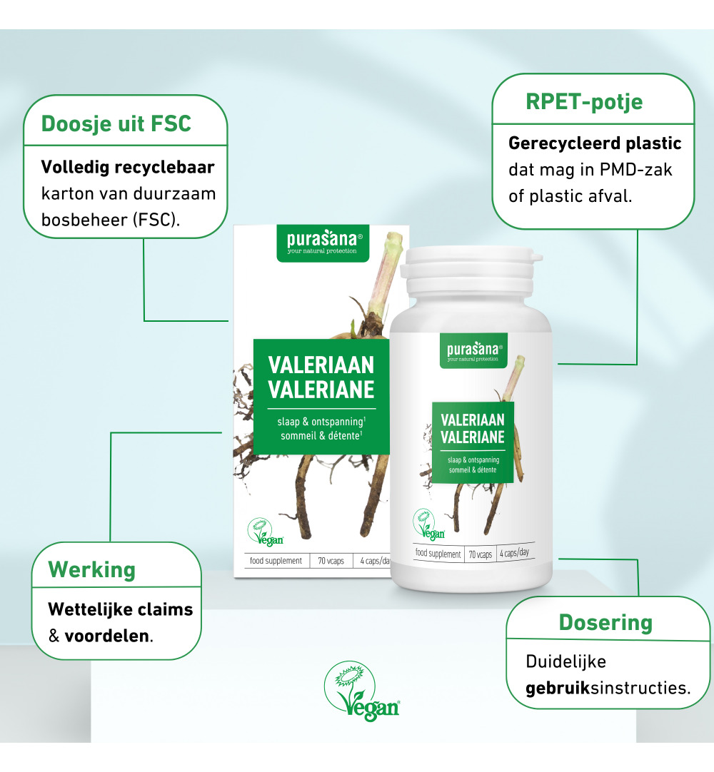 Purasana Valeriaan/Valeriane Vegan (70 capsules)