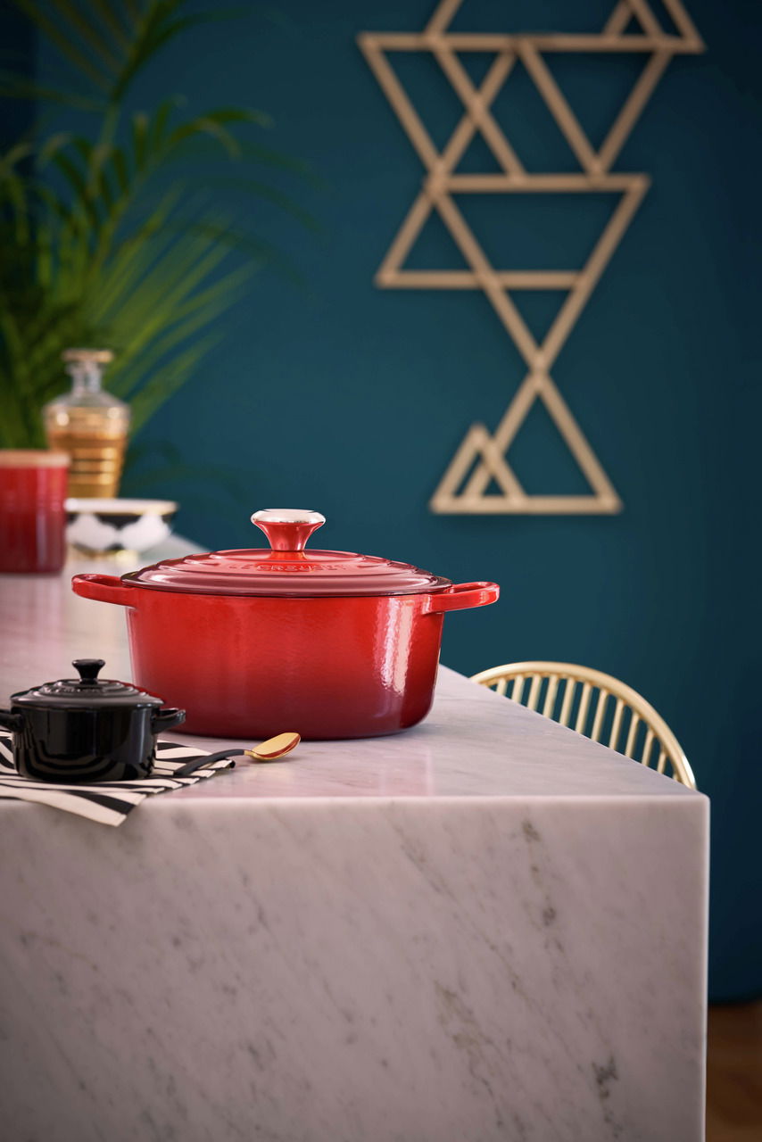 LE CREUSET Bräter Rund 24cm Kirschrot SIGNATURE