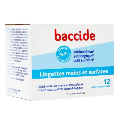Lingettes Mains & Surfaces - 12 lingettes