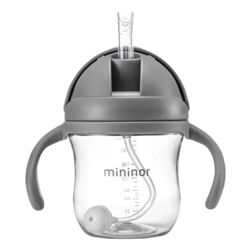 Mininor Sugerørskop Tritan 220ml - grå