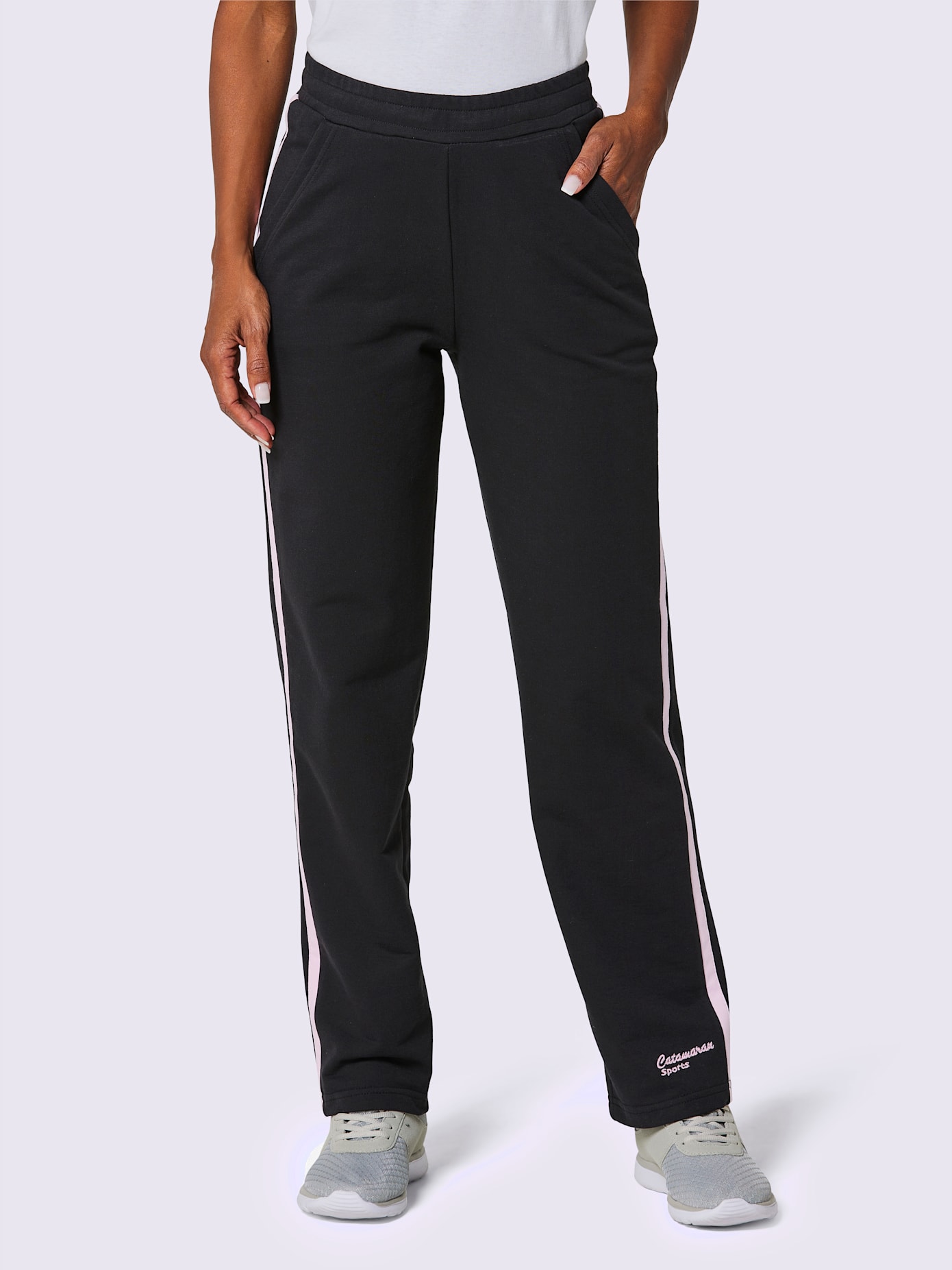 Pantalon de loisirs passepoils contrastés affinants