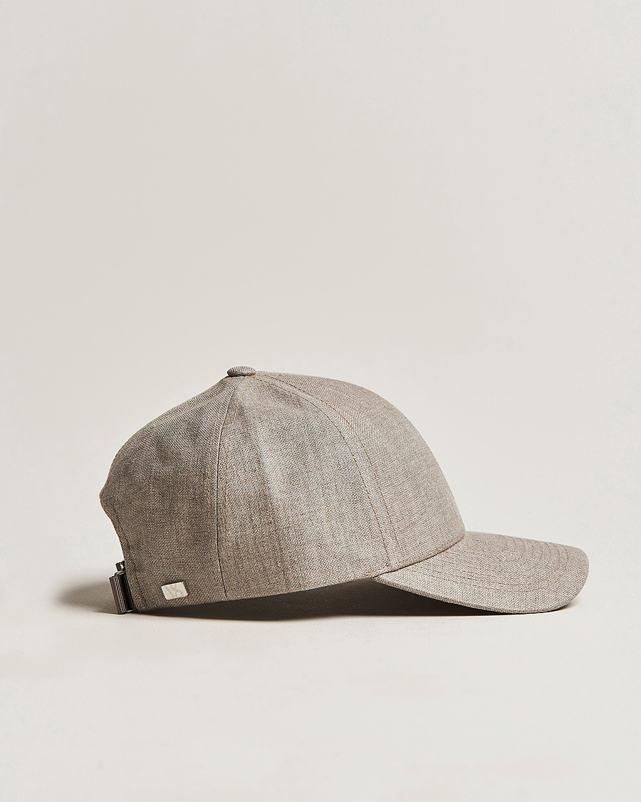 Varsity Headwear Linen Baseball Cap Argent Khaki