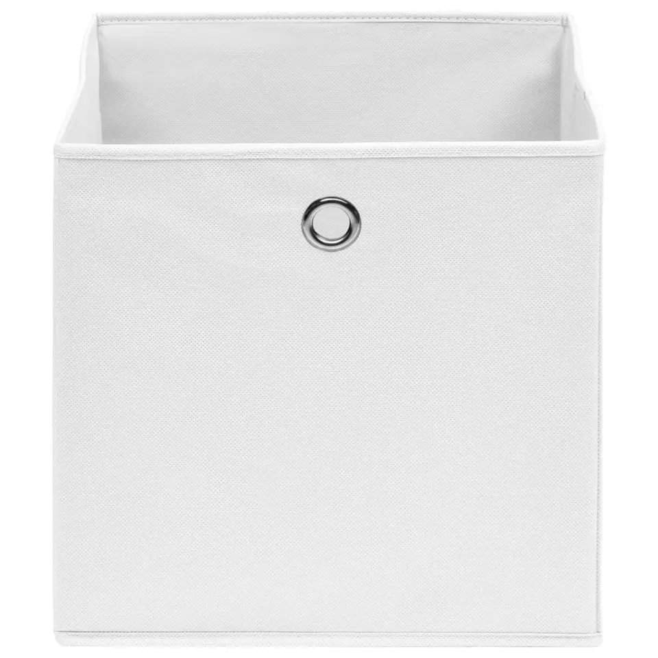 vidaXL - Opbergbox - Wit - Stof - 4 stuks
