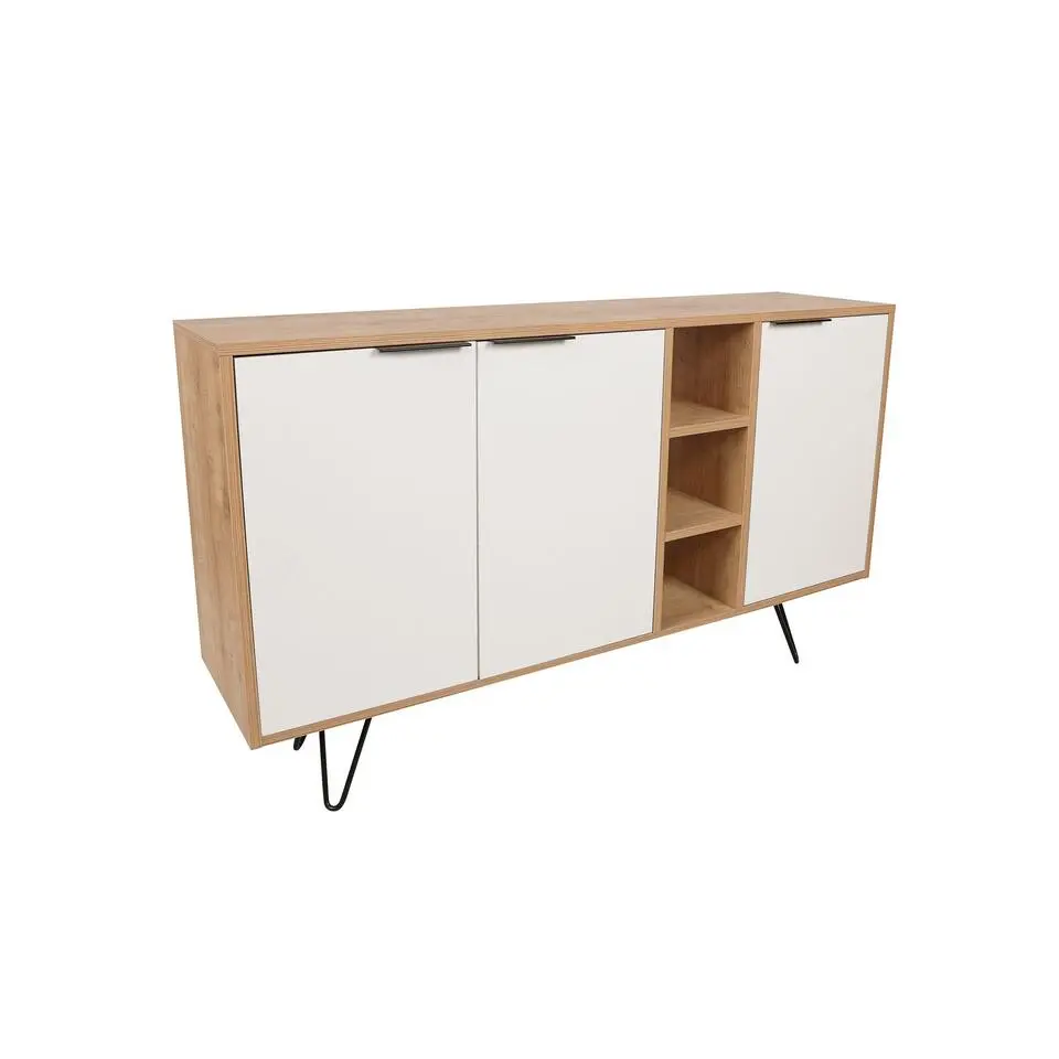 Emob Houten modeconsole - Melamine coating - 18 mm dik - Metalen poten - Eiken