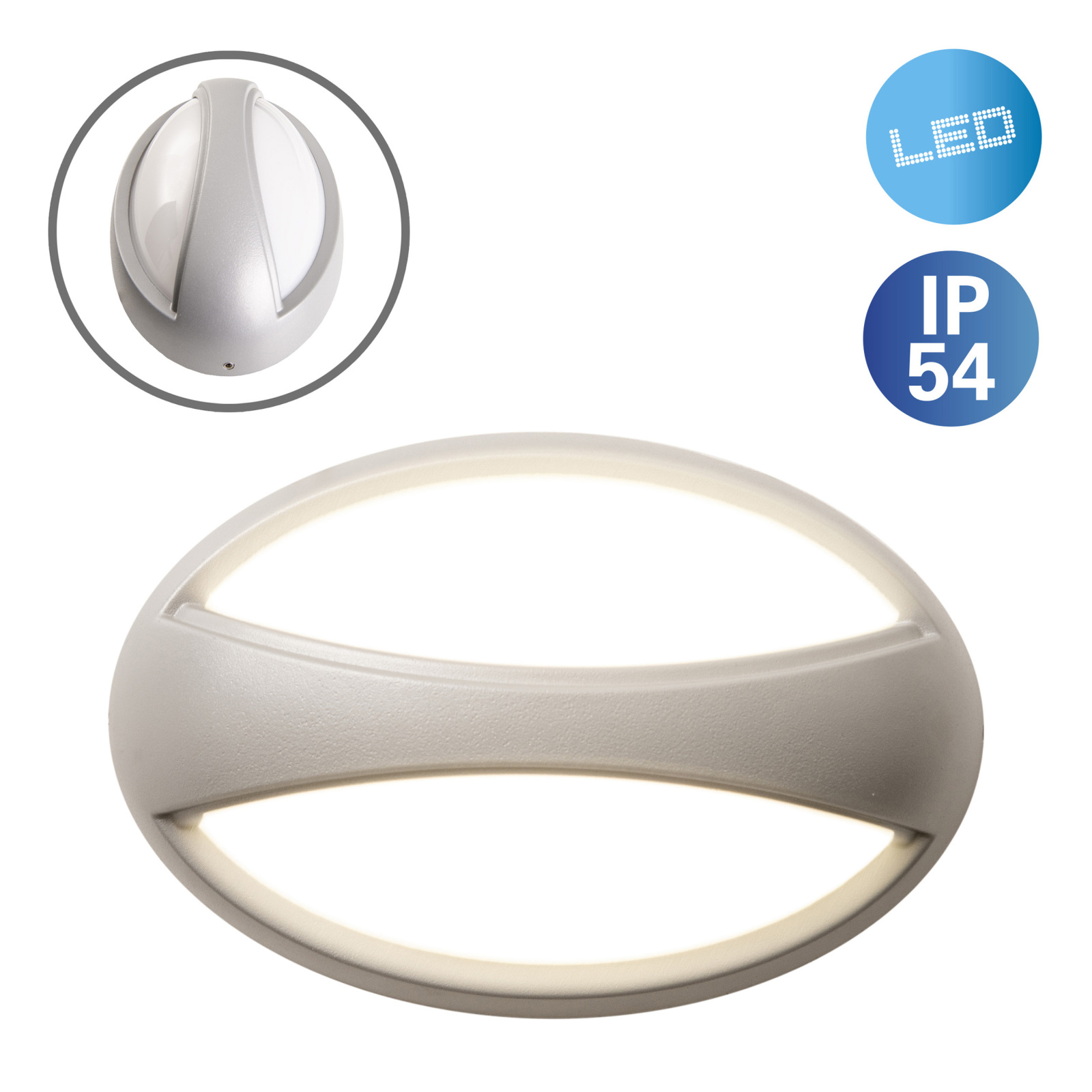 LED-Deckenwandleuchte KJELL - grau - 12,2 cm