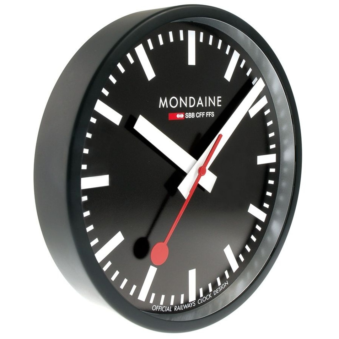Mondaine Wanduhr Schwarz Ø 25cm