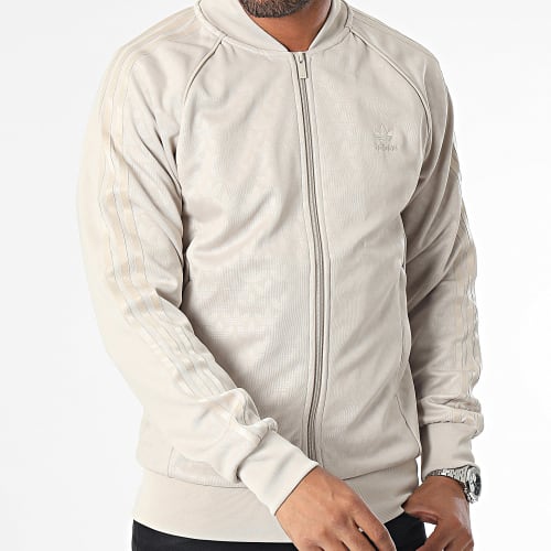 Veste Zippée A Bandes Mono IJ5688 Beige