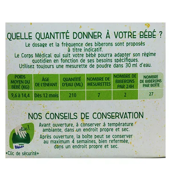 Leite de crescimento Blédina Blédilait+ 3ª Etapa 900g