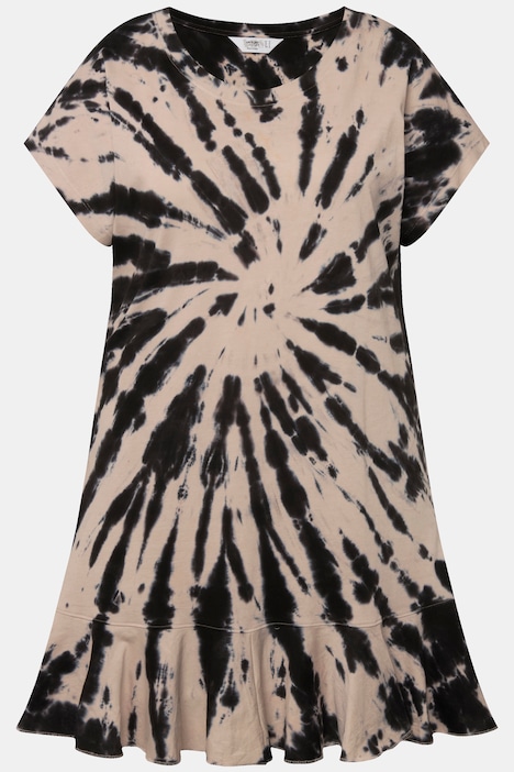 T-Shirt, oversized, Batik-Druck, Rundhalsausschnitt