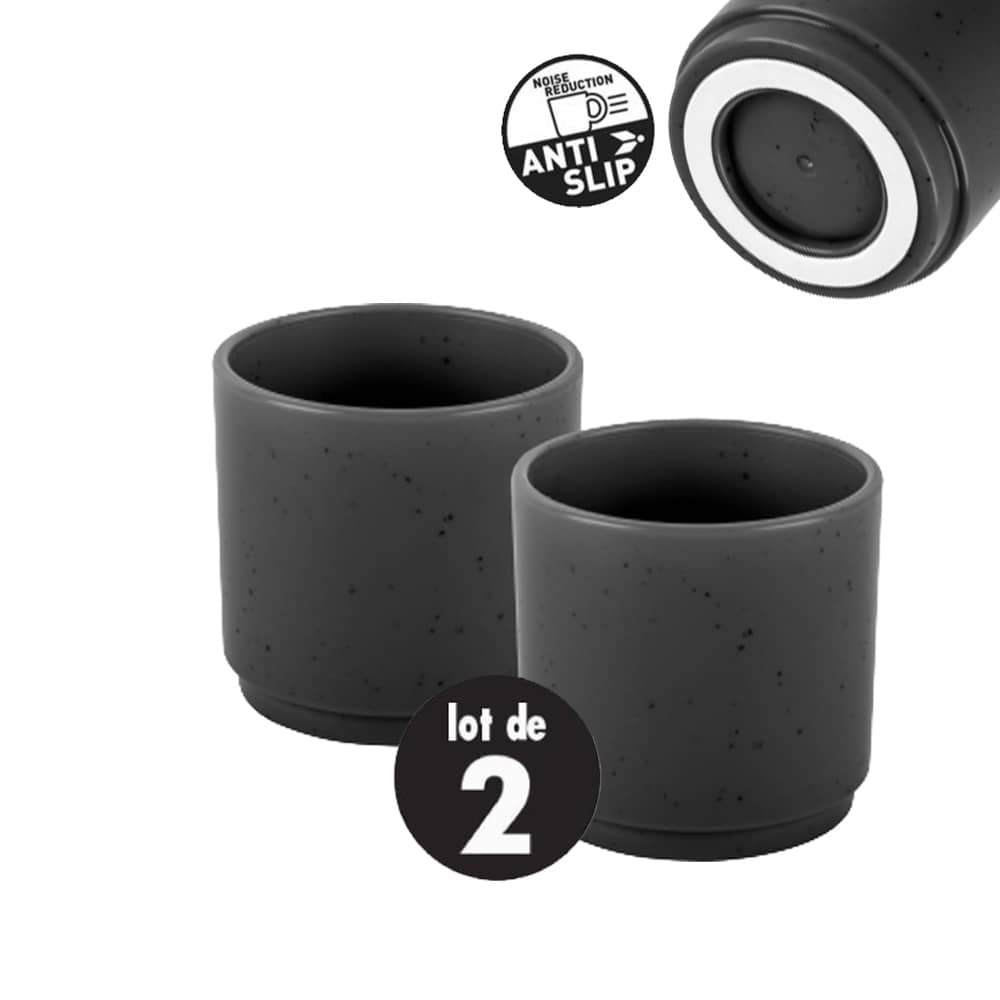 Set de 2 tasses espresso InMano Dolomit Gris anti-dérapantes BRUNNER