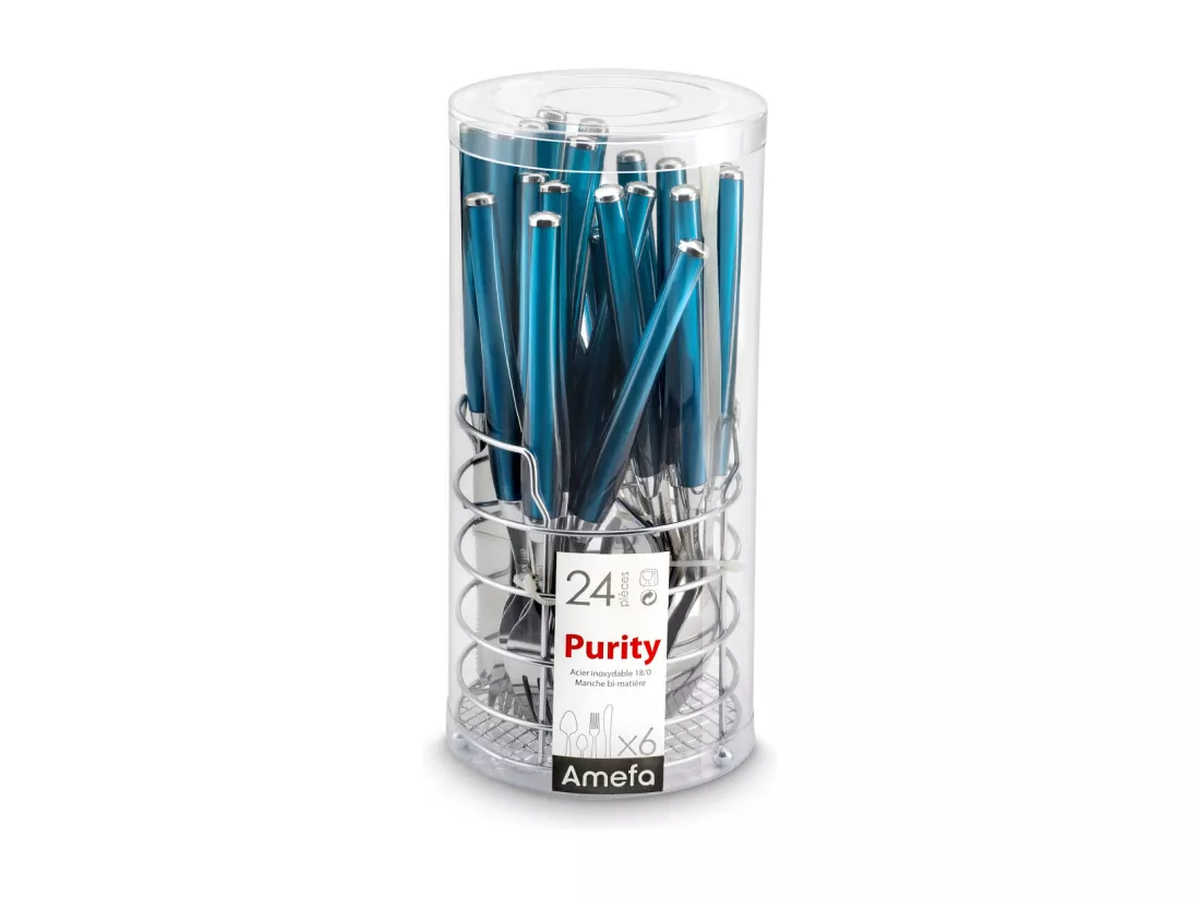 Purity - Panier fil 24 pièces Bleu