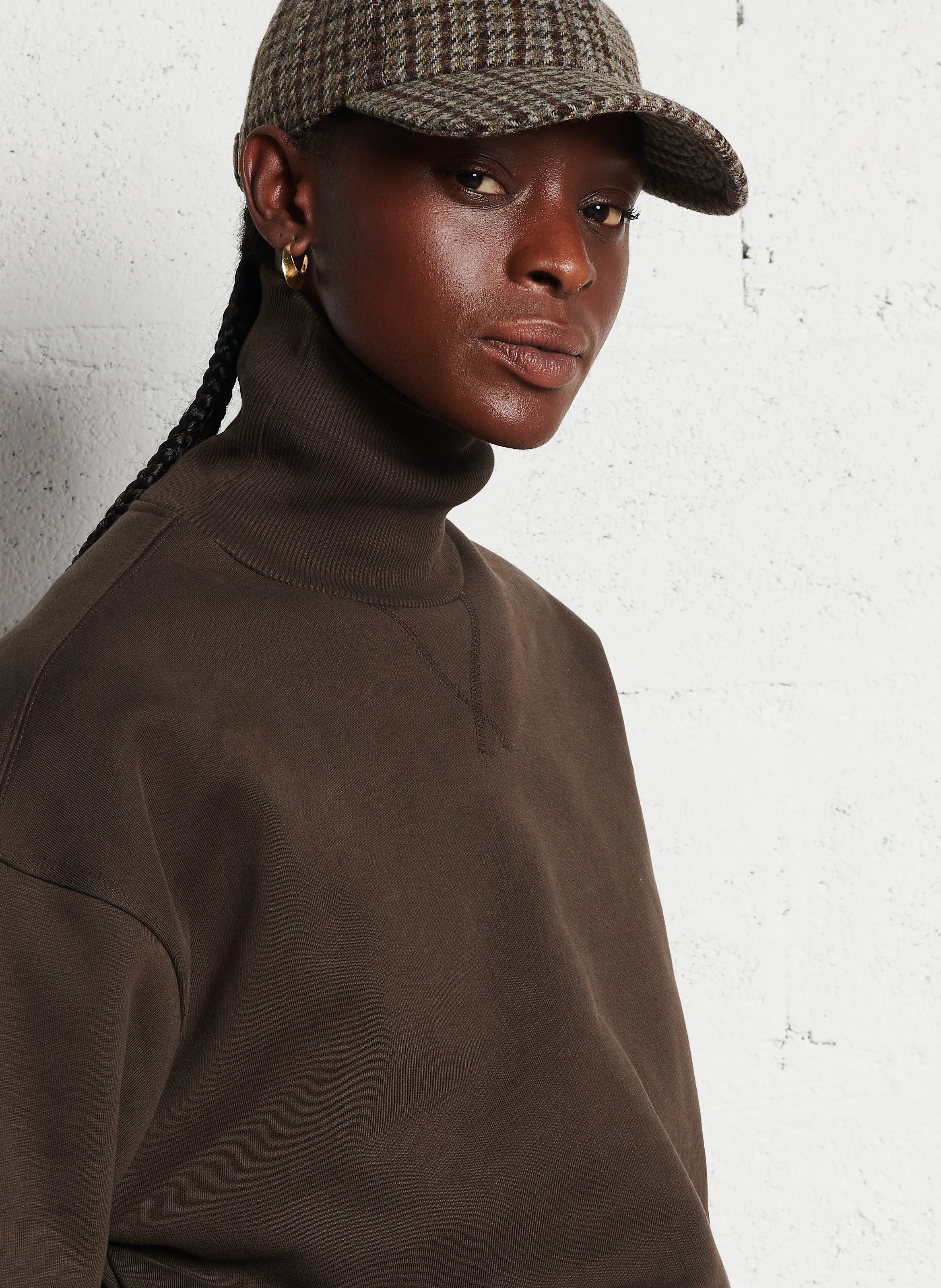 VITO - Sweat col montant droit en coton bio | Gris