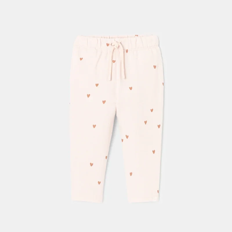Pantalon en coton molletonné rose bébé fille Absorba Rose