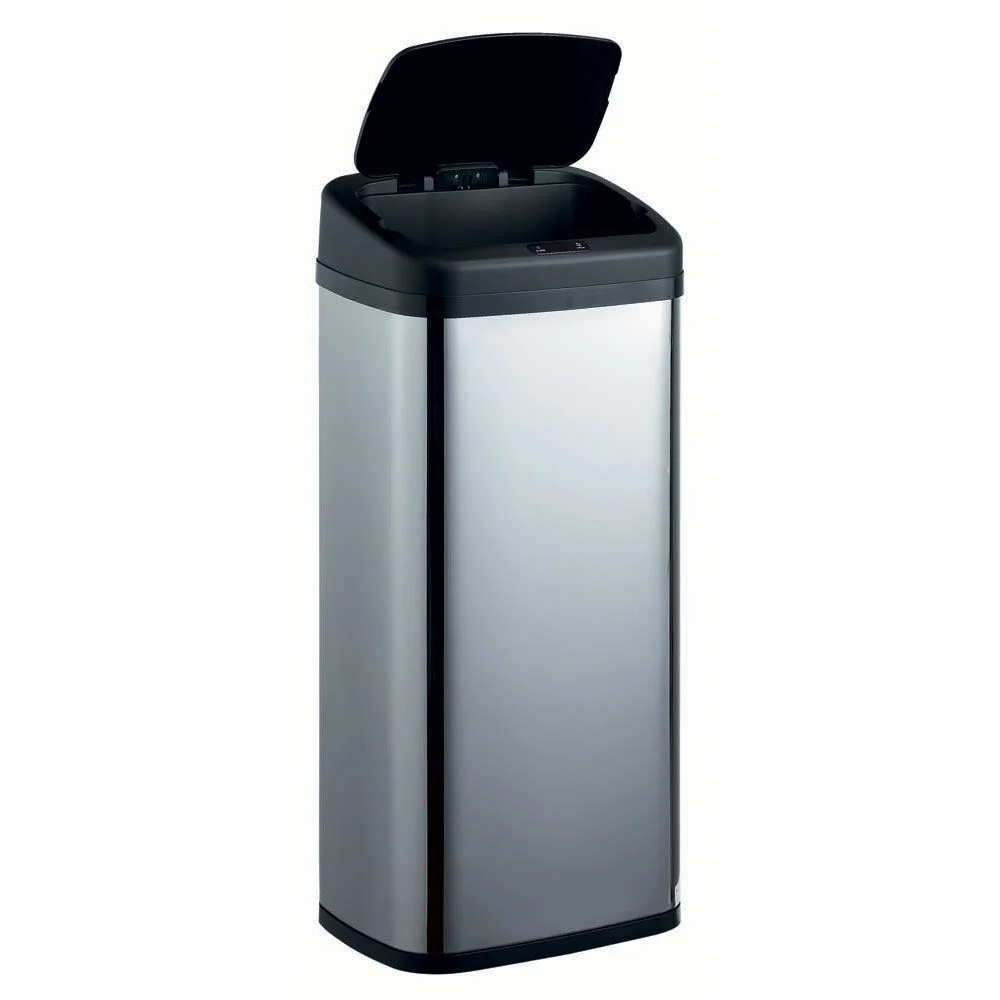 Poubelle automatique grise et noire 40 L